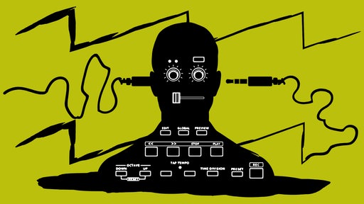 Illustration zur Sendung WDR 3 Studio Elektronische Musik, zu sehen sind ein stilisierter Kopf und Schaltkreise. | Bildquelle: WDR / Trompetter Illustration zur Sendung WDR 3 Studio Elektronische Musik, zu sehen sind ein stilisierter Kopf und Schaltkreise.