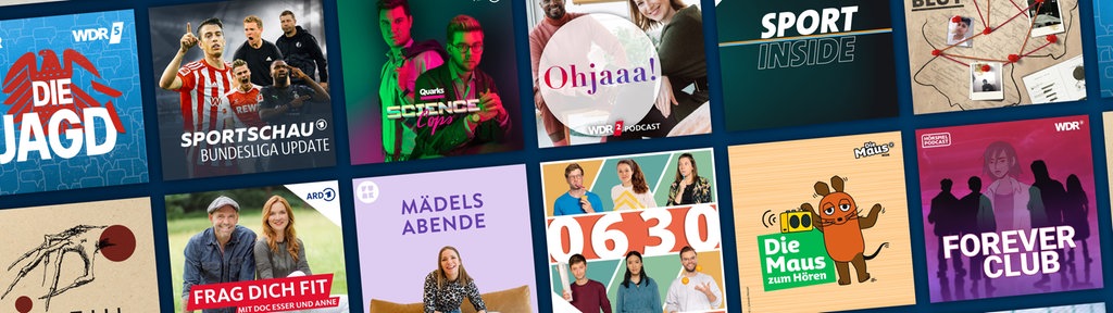 Covergrafiken einzelner WDR Podcasts