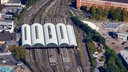 Luftbild vom Hauptbahnhof in Mönchengladbach